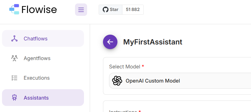 flowise: custom model