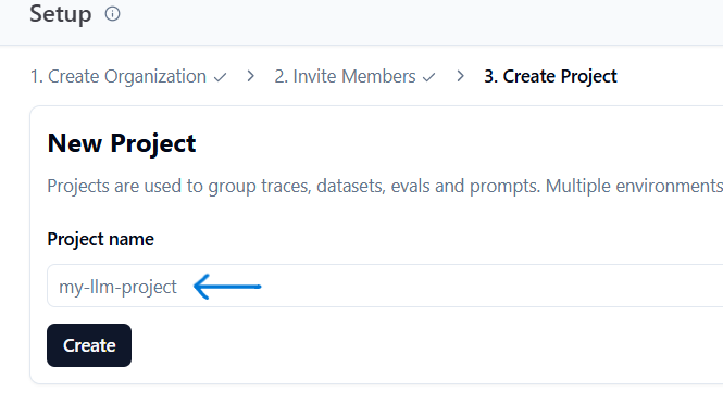 langfuse: Название проекта