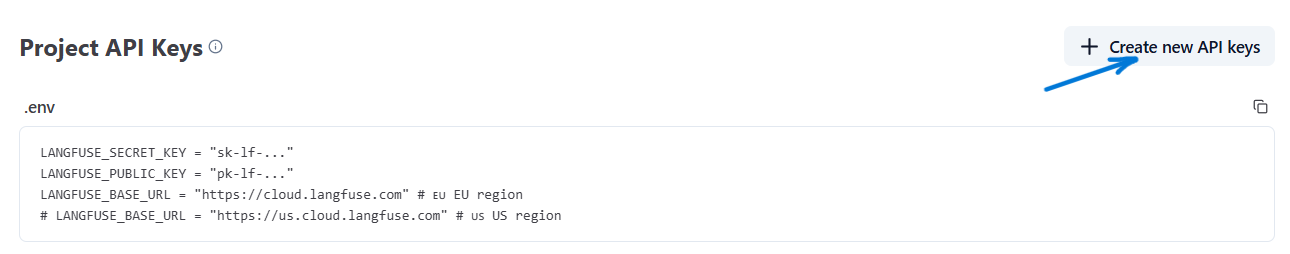 langfuse: Create API-key