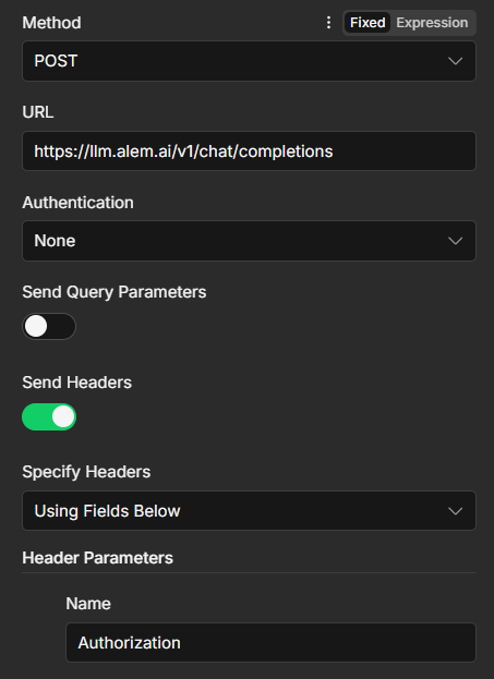 n8n: поля метода