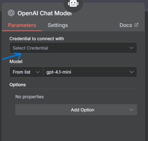 n8n: Select Credential