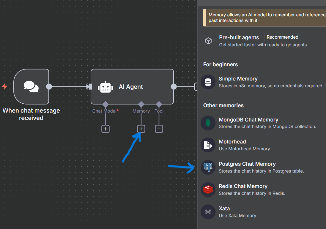 n8n: postgre Chat Model