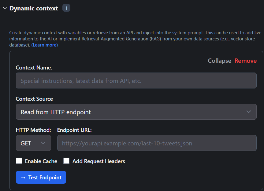 space: Dynamic context»